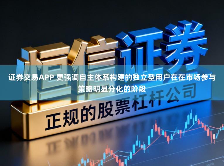 证券交易APP 更强调自主体系构建的独立型用户在在市场参与策略明显分化的阶段